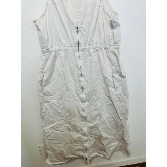 AREA STARS White Cotton Waist Cinching Sleeveless Jean A-Line Dress Size Large - Picture 7 of 14
